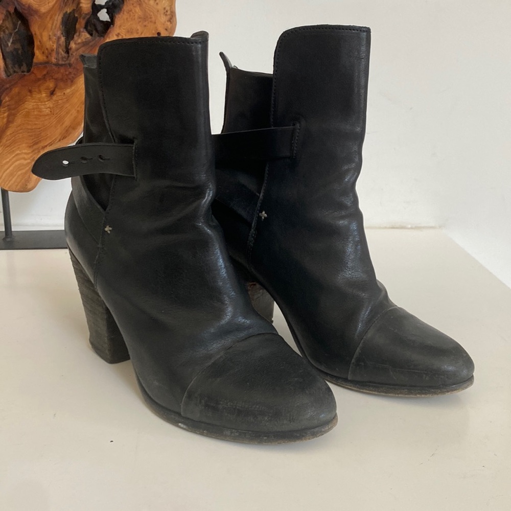 Rag & Bone Kinsey Black Leather Boots - Picture 2 of 4